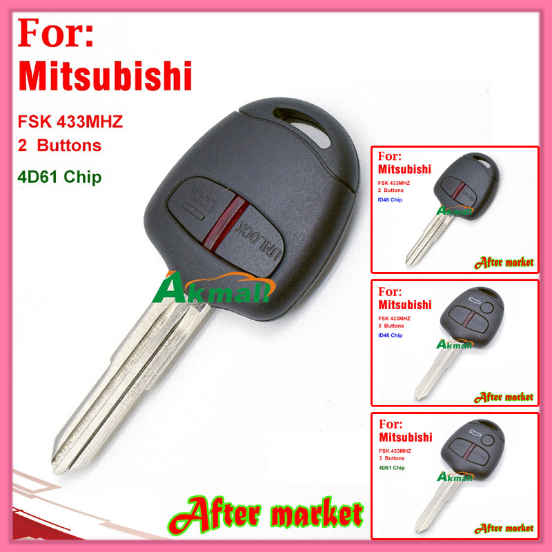 Auto Remote Key for Mitsubishi Outlander with 4D61 Chip Fsk433MHz 2 Buttons Without Logo