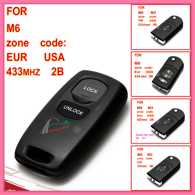 Auto Flip Remote Key for Mazda M6 M3 2 Buttons 313.8MHz with 4D63