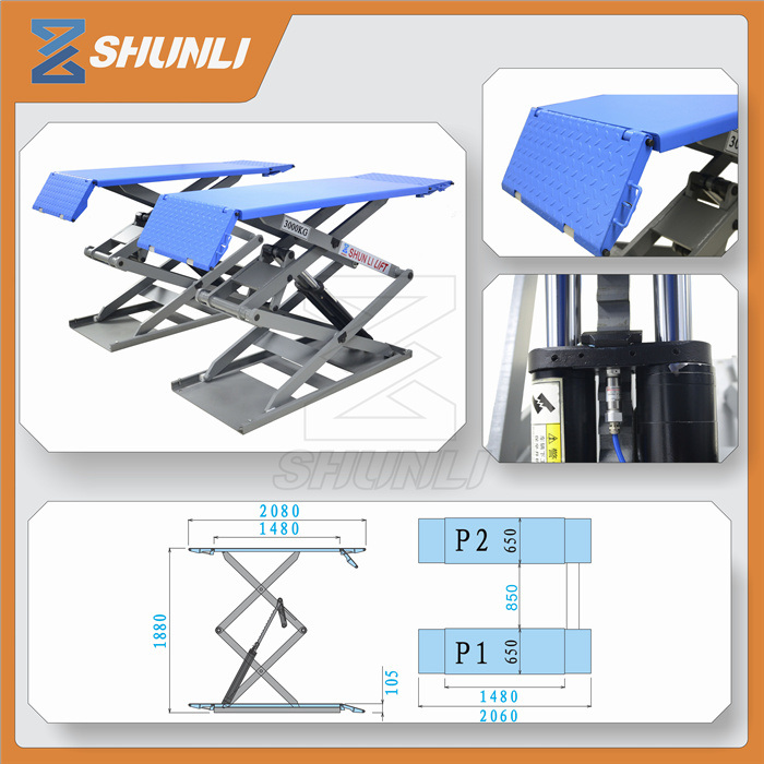 Electro-Hydraulic Scissor Car Lift (SHL-Y-J-30CBL)