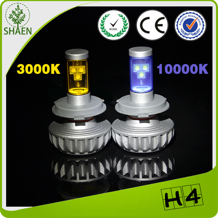 Fanless 30W H4 3s LED Motorcycle Headlight