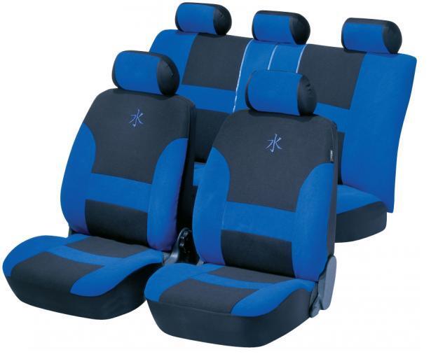 (Side Airbag Compatiable) Blue and Black Oxford Car Seat Covers Universal Car Covers Interior Black Car Seat Covers for Toyota