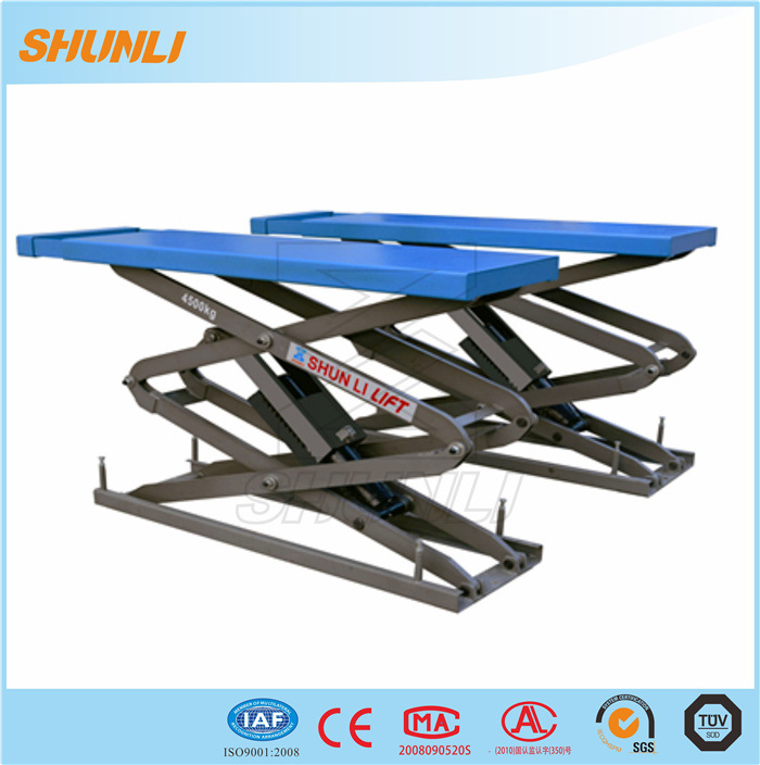 4000kg Ce Approved in Ground Double Hydraulic Car Scissor Lift Jack