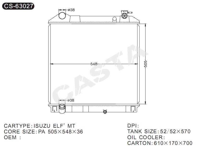 Competitive rates aluminum radiator for Isuzu Elf' Mt