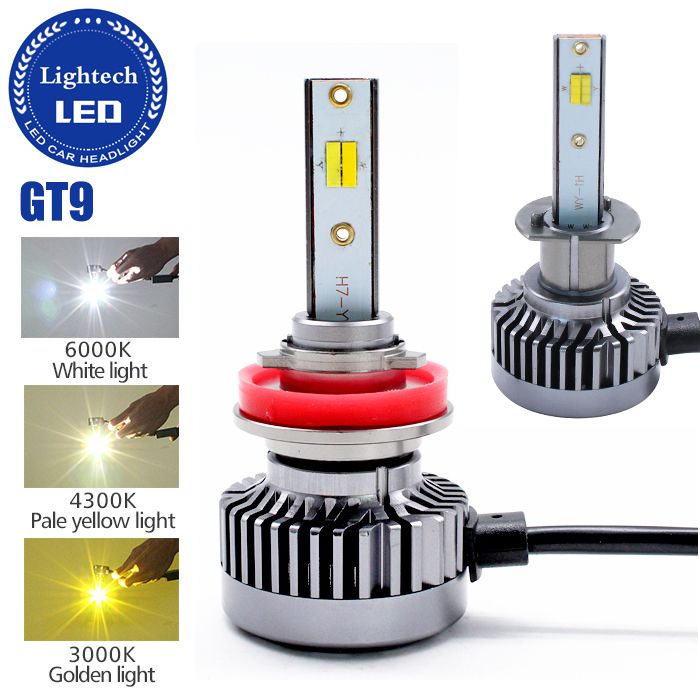 Lightech Gt9 H11 50W 6000lumen 4300K 3000K 6000K 3 Colors LED Headlight ...