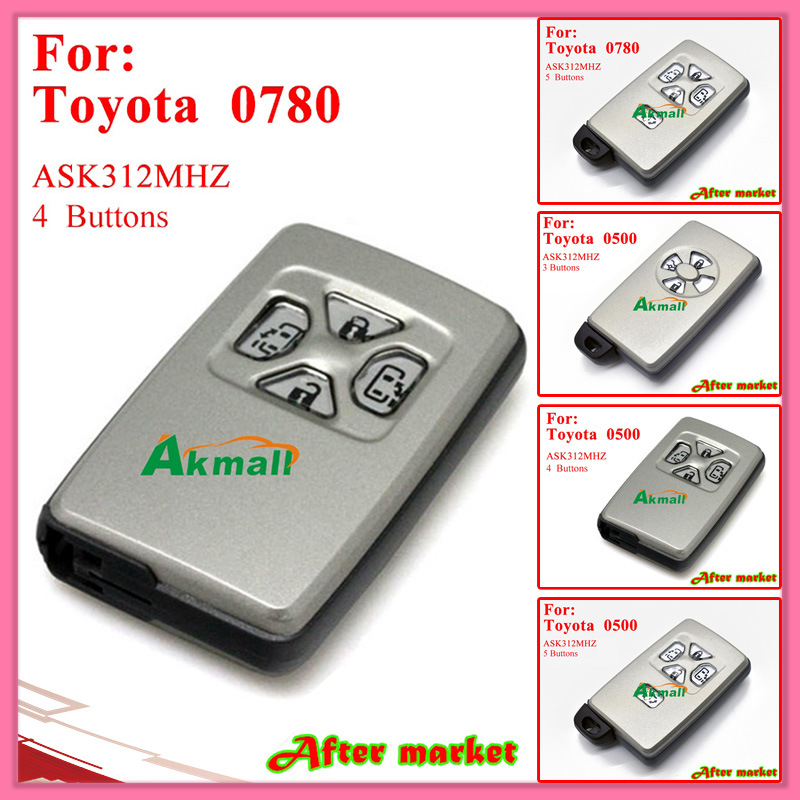 Smart Key with 5 Buttons Ask312MHz-0780-ID71-Wd03-Alphapreviasienna 2005-2008 Silver for Toyota 