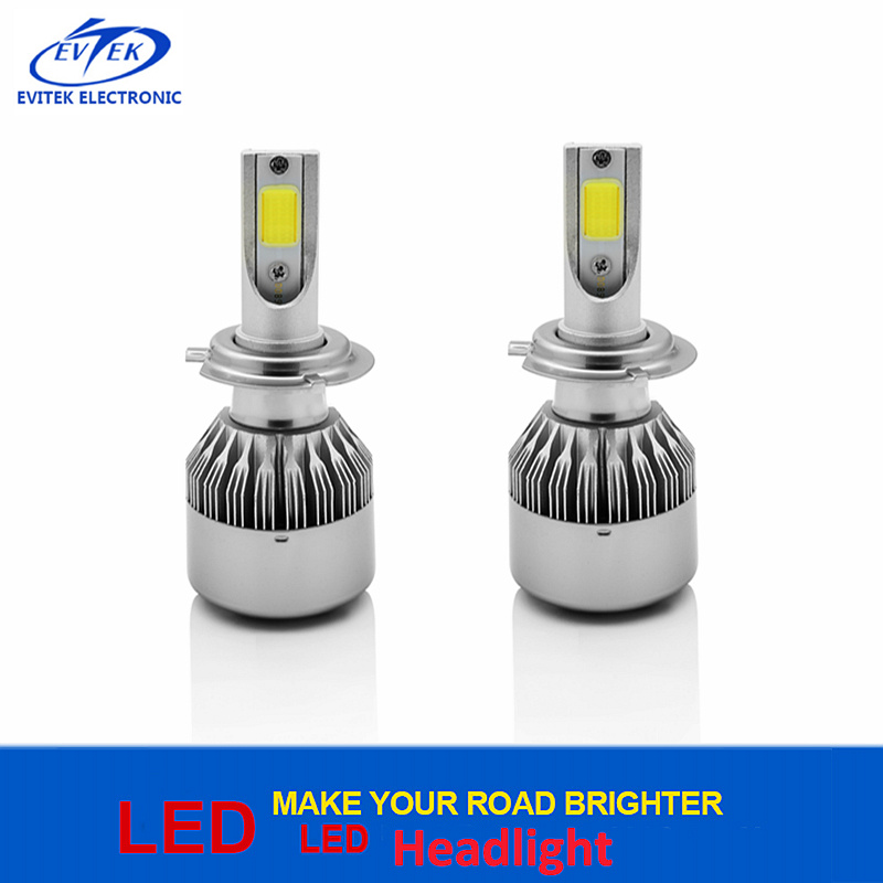 LED Auto Lamp 36W 3800lm COB Chips H7 C6 LED Headlight / LED Headlamp