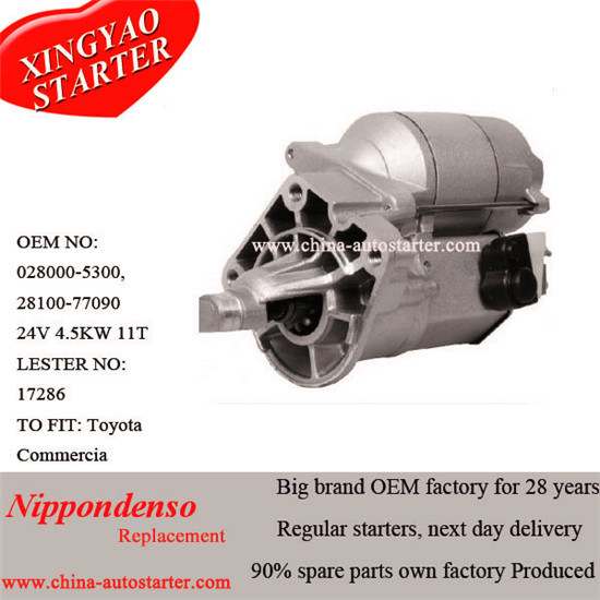 for Toyota Commercial Car Used Starter 0280005300, 28100-77090