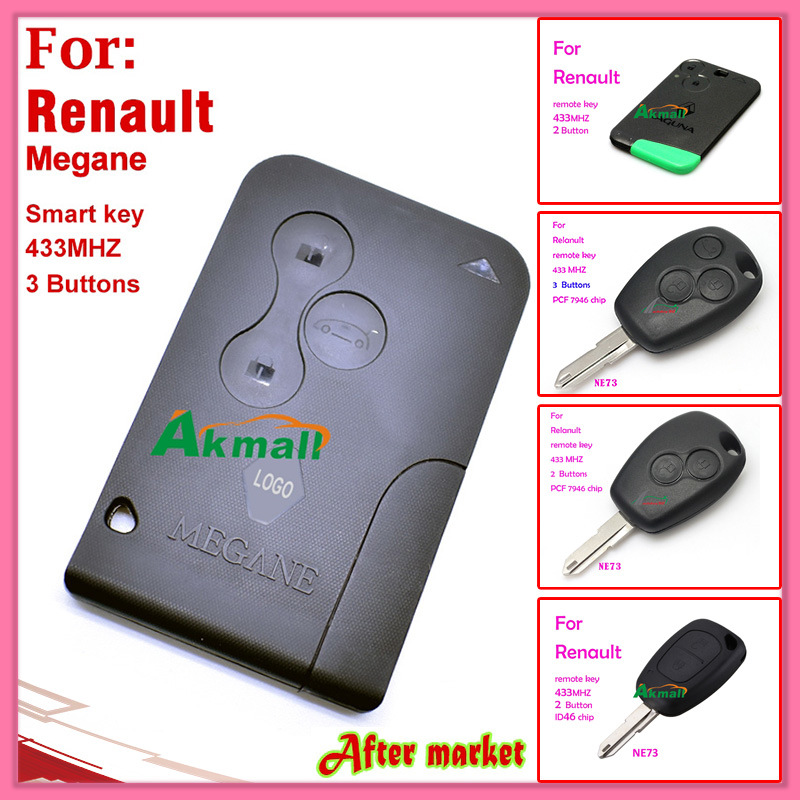 Smart Key for Auto Renault Laguna with 2 Buttons 433MHz 7947 Chip