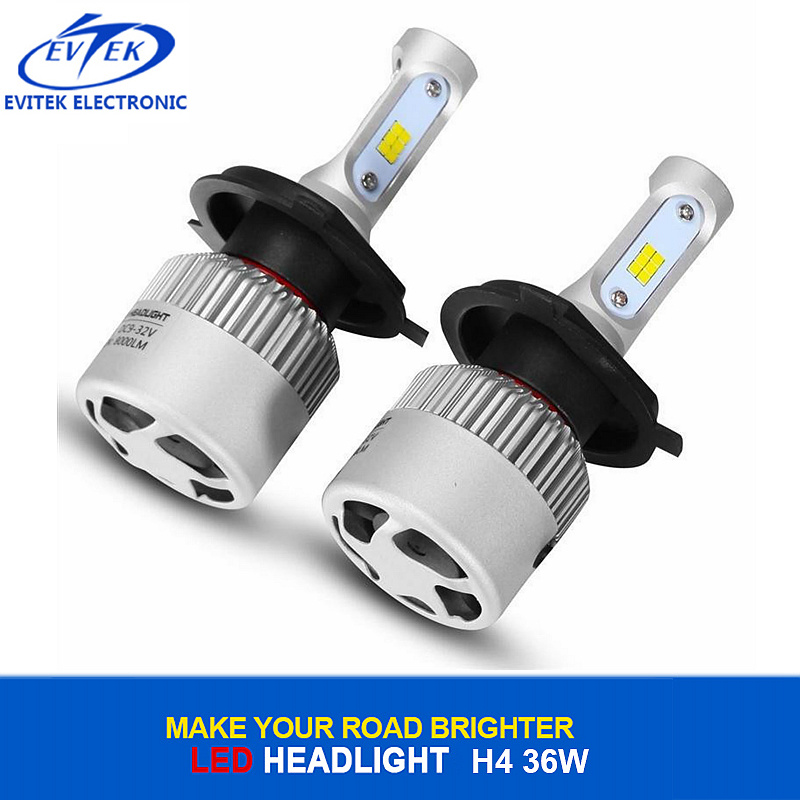 Plug and Play Auto LED Headlight 36W 4000lm COB / Csp S2 LED Headlight H4 H11 H7 H3 H1 6500K