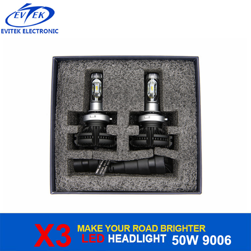 Automobile Lighting 50W 6000lm X3 9006 Hb4 LED Auto Headlight with Phi-Lips LED Chips