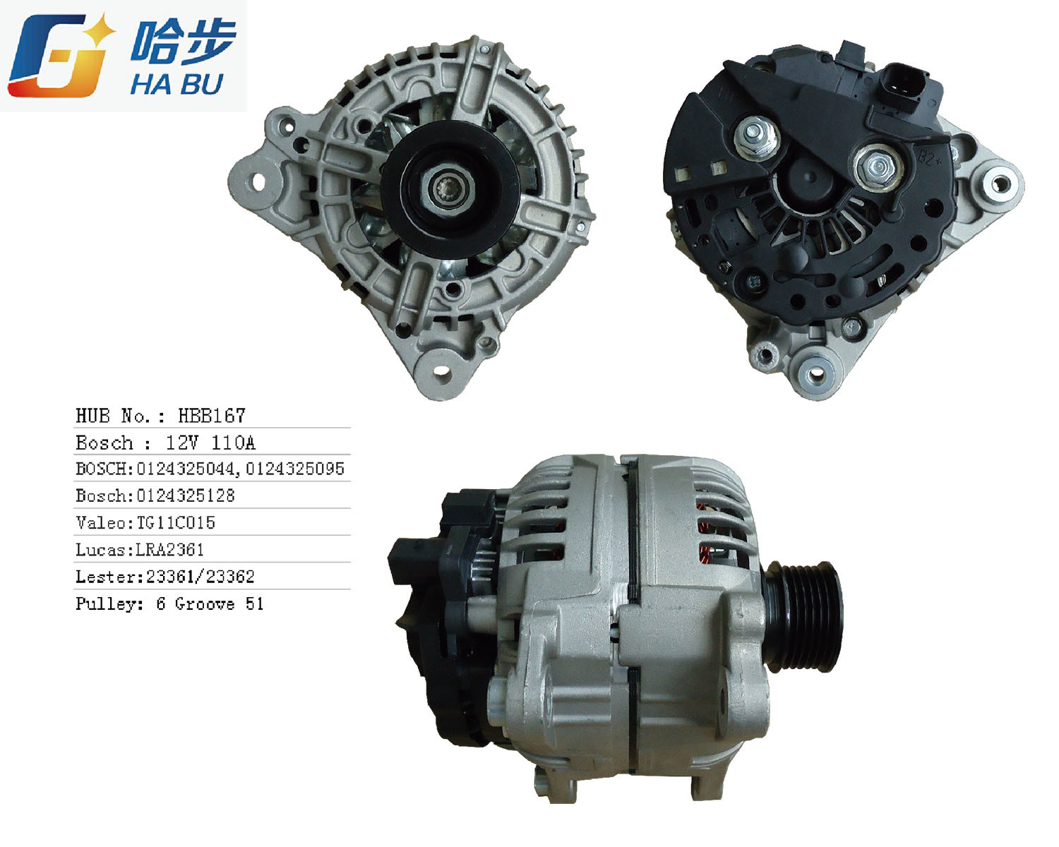 100% New Alternator for Volkswagen Lester: 23361 0124325044