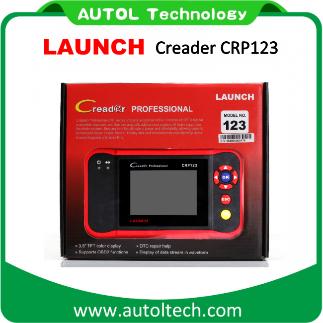 100% Original Launch Tech Crp123 ABS, SRS, Transmission and Engine Code Scanner Us Version Launch Profession Creader Crp123