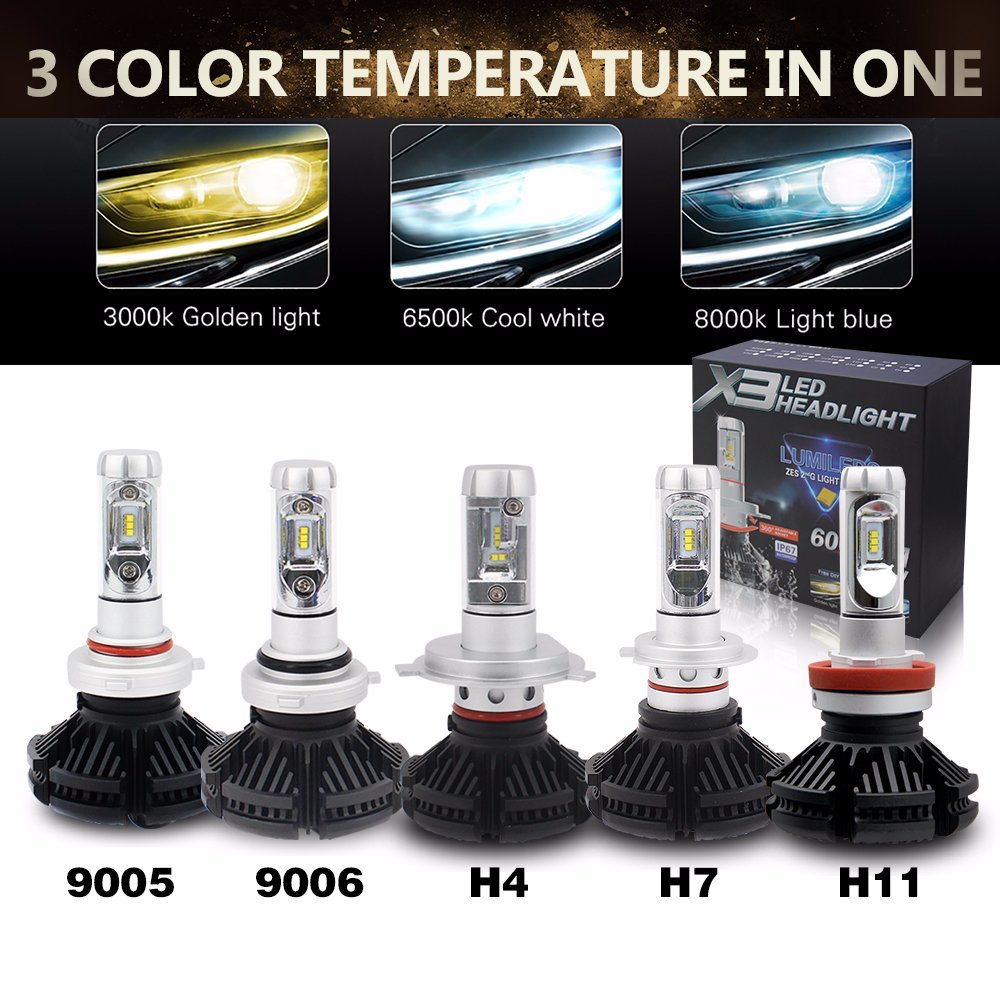 Auto LED Light H4 and 50W 9005 9006 H4 CREE Zes Car LED Headlight with H7 LED Bulbs