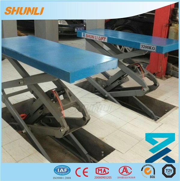 Pit Mounting Double Platforms Scissor Car Lifter