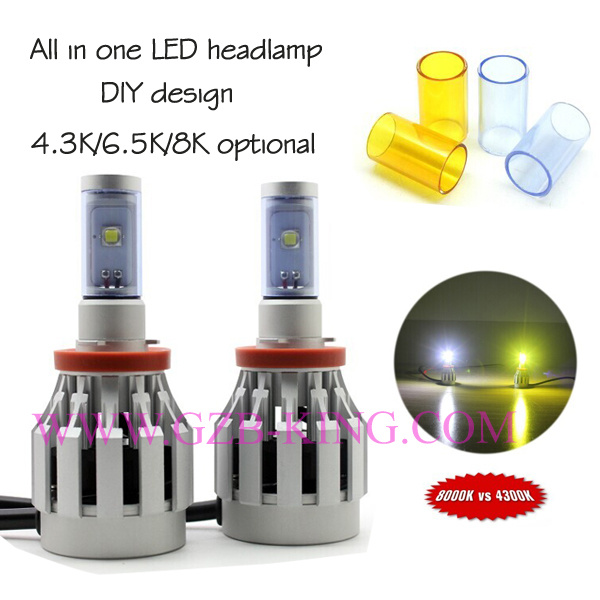 All in One DIY 3000lm 30W 8000k Car LED Headlight