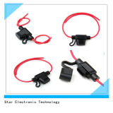 Waterproof Auto Car Fuse Holder Blade Inline with Red 14AWG Wire Harness and Cover