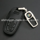 Black Leather Key Cover Case Holder Chain Bag Key Fob Case Cover Fit for Audi