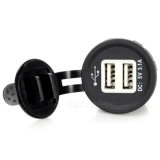 Universal Water Resistant Car Motorcycle 1A / 2.1A Dual-USB Charger Adapter for Cellphones
