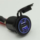 Waterproof 12-24V 3.1A Motorcycle Car Dual USB Power Supply Charger Port Socket
