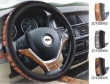 Durable Steering Wheel Cover Wood Grain Black