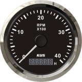85mm Tachometer Gauge Tacho Black Faceplate Stainless Steel Bezel Boat Car Tachometer 0-4000rpm for Gas Engine High Quality
