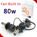 Auto LED Headlight G20 80W 8000lm Fan Built in Canbus H7 H11 H4 Hi/Lo