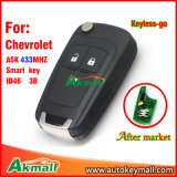 Keyless Flip Remote Smart Car Key for Chevrolet with 3 Buttons Ask433MHz ID46 Chip Hu100 Blade