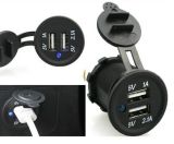 Auto Motorcycle Dual USB Car Charger Power Adapter Socket Outlet