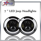 2017 Hot Selling 7 Inch 50W Round LED Headlight with Halo Ring for Jeep Wrangler
