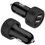Tires Type Dual USB Car Charger, Car Plug in Charging with Dual Port for Mobile Phone