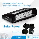 TPMS Tire Pressure Monitoring System Black Screen Display External Sensor Small Car Solar Power