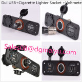 Car USB Charger Cigarette Lighter Socket and Voltmeter