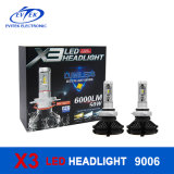 X3 Automotive 50W 6000lm LED Headlight Fanless High Lumen Car LED Bulbs H4 H7 9005 9006