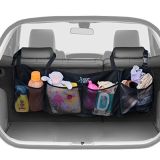 Custom Polyester Car Backseat Organizer for Storage with 4 Net Pockets