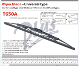 T650A Frame Wiper Blade Car Auto Wiper Accessories Car Accessories