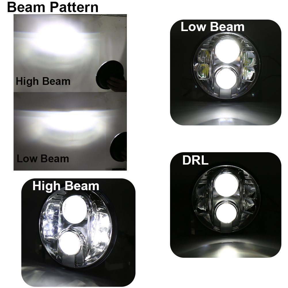 Wrangler Jk 80W LED Headlight for Jeep Truck, for SUV 7 Inch Headlight for Container Truck